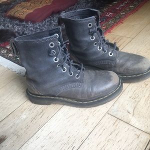 ** RESERVED** Martens soft leather / gray /  boots / 7